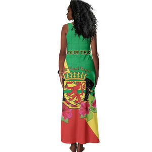 Personalized Congo-Brazzaville National Day Tank Maxi Dress Coat Of Arms With Map - African Pride