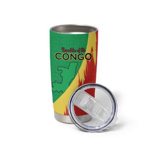 Personalized Congo-Brazzaville National Day Tumbler Cup Coat Of Arms With Map - African Pride