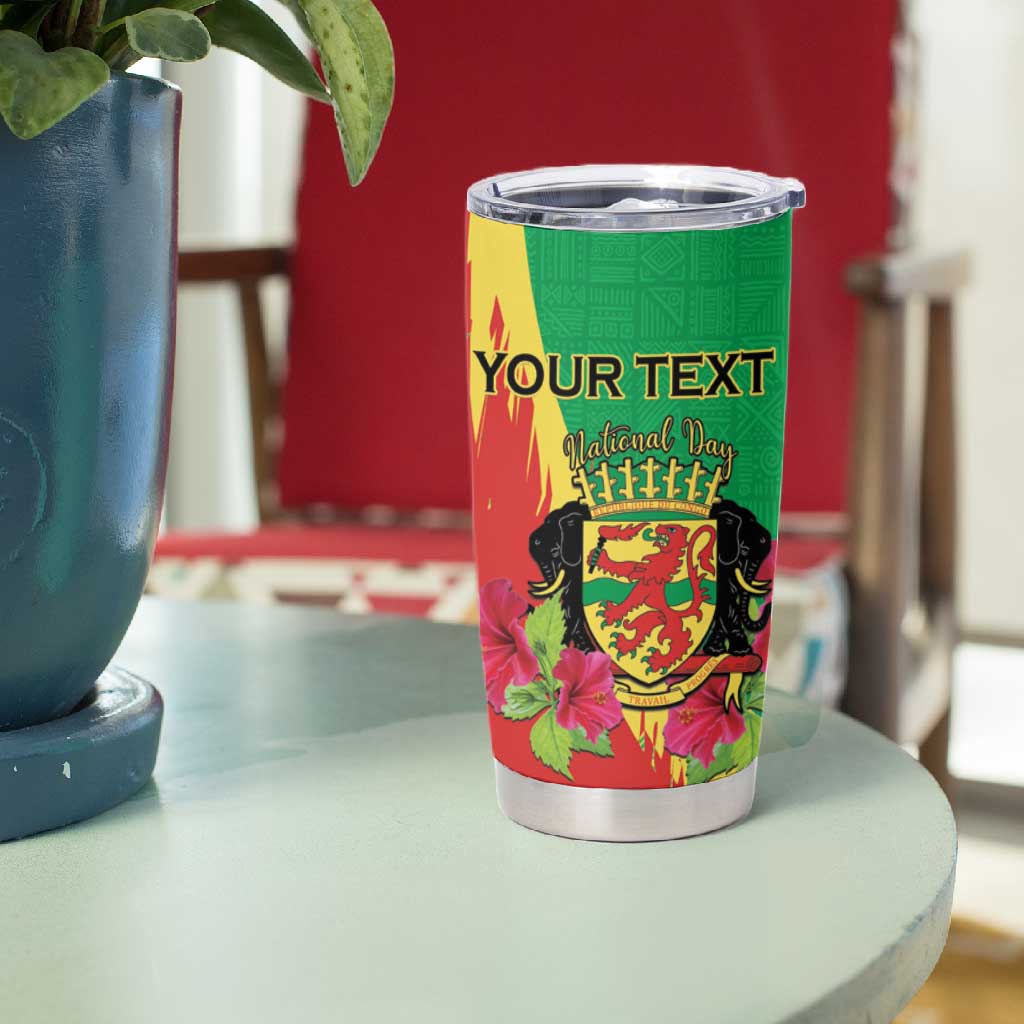 Personalized Congo-Brazzaville National Day Tumbler Cup Coat Of Arms With Map - African Pride