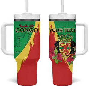Personalized Congo-Brazzaville National Day Tumbler With Handle Coat Of Arms With Map - African Pride