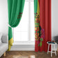 Personalized Congo-Brazzaville National Day Window Curtain Coat Of Arms With Map - African Pride