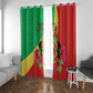 Personalized Congo-Brazzaville National Day Window Curtain Coat Of Arms With Map - African Pride