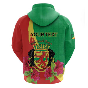 Personalized Congo-Brazzaville National Day Zip Hoodie Coat Of Arms With Map - African Pride