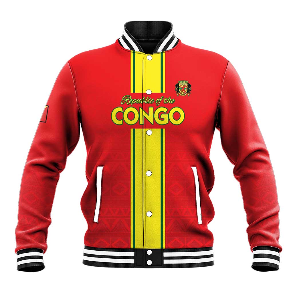 Custom Republique du Congo Football Baseball Jacket Go Ba Diabulu ya Mbwaki Red Color - African Pride