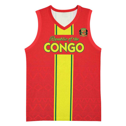 Custom Republique du Congo Football Basketball Jersey Go Ba Diabulu ya Mbwaki Red Color - African Pride