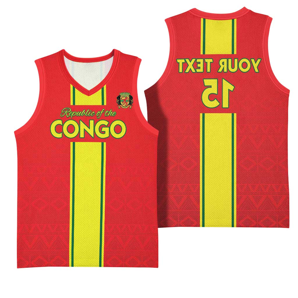 Custom Republique du Congo Football Basketball Jersey Go Ba Diabulu ya Mbwaki Red Color - African Pride
