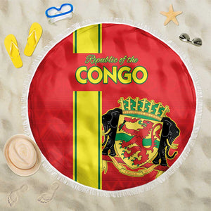 Republique du Congo Football Beach Blanket Go Ba Diabulu ya Mbwaki Red Color - African Pride