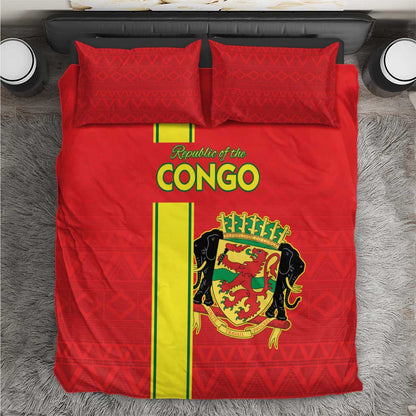 Republique du Congo Football Bedding Set Go Ba Diabulu ya Mbwaki Red Color - African Pride