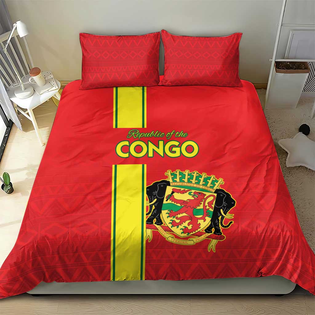 Republique du Congo Football Bedding Set Go Ba Diabulu ya Mbwaki Red Color - African Pride