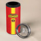 Custom Republique du Congo Football 4 in 1 Can Cooler Tumbler Go Ba Diabulu ya Mbwaki Red Color - African Pride