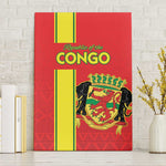Republique du Congo Football Canvas Wall Art Go Ba Diabulu ya Mbwaki Red Color - African Pride