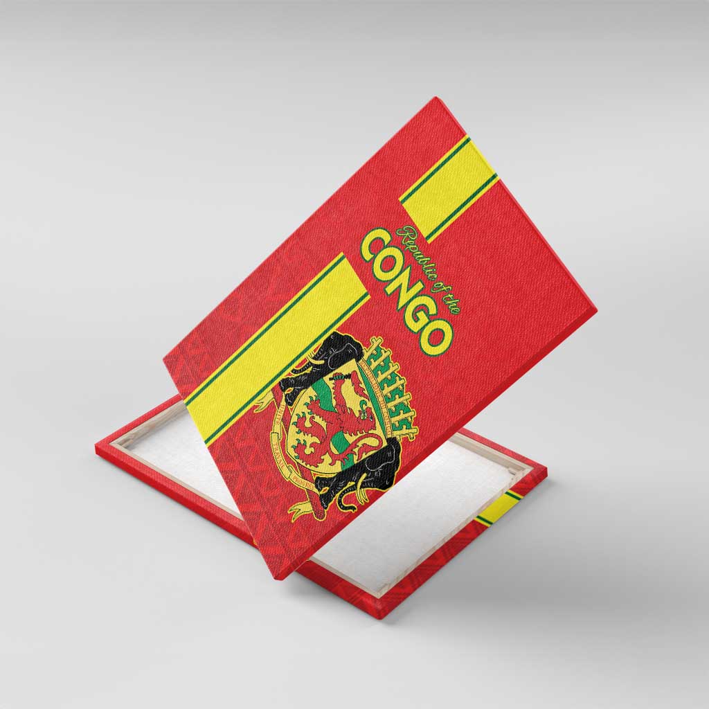 Republique du Congo Football Canvas Wall Art Go Ba Diabulu ya Mbwaki Red Color - African Pride