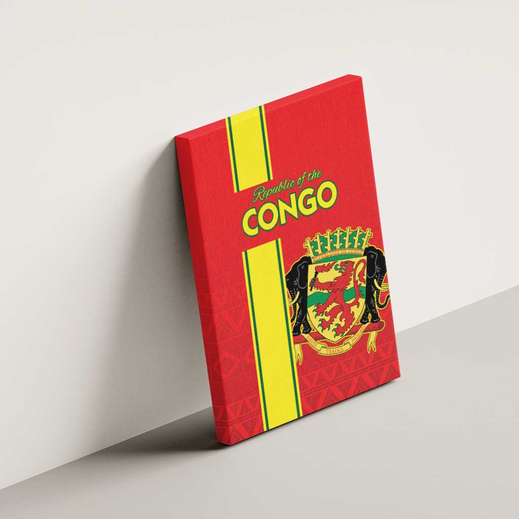 Republique du Congo Football Canvas Wall Art Go Ba Diabulu ya Mbwaki Red Color - African Pride