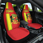 Republique du Congo Football Car Seat Cover Go Ba Diabulu ya Mbwaki Red Color - African Pride