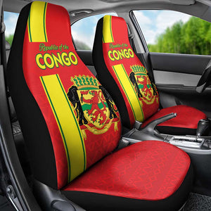 Republique du Congo Football Car Seat Cover Go Ba Diabulu ya Mbwaki Red Color - African Pride