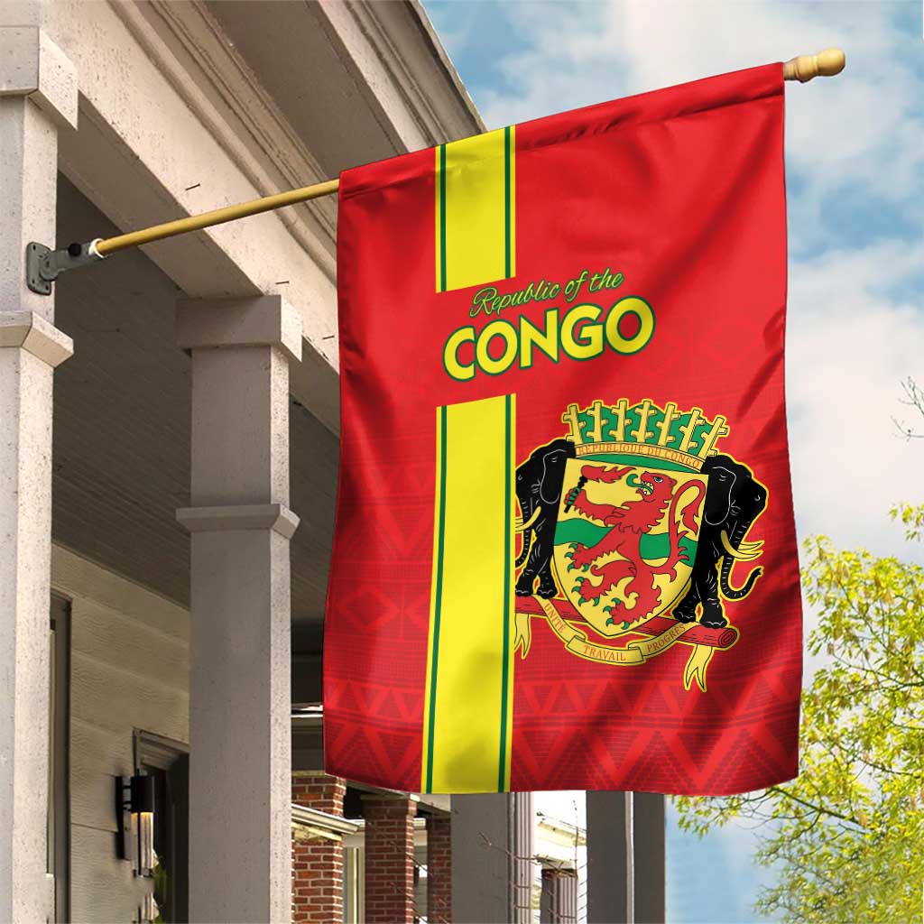 Republique du Congo Football Garden Flag Go Ba Diabulu ya Mbwaki Red Color - African Pride