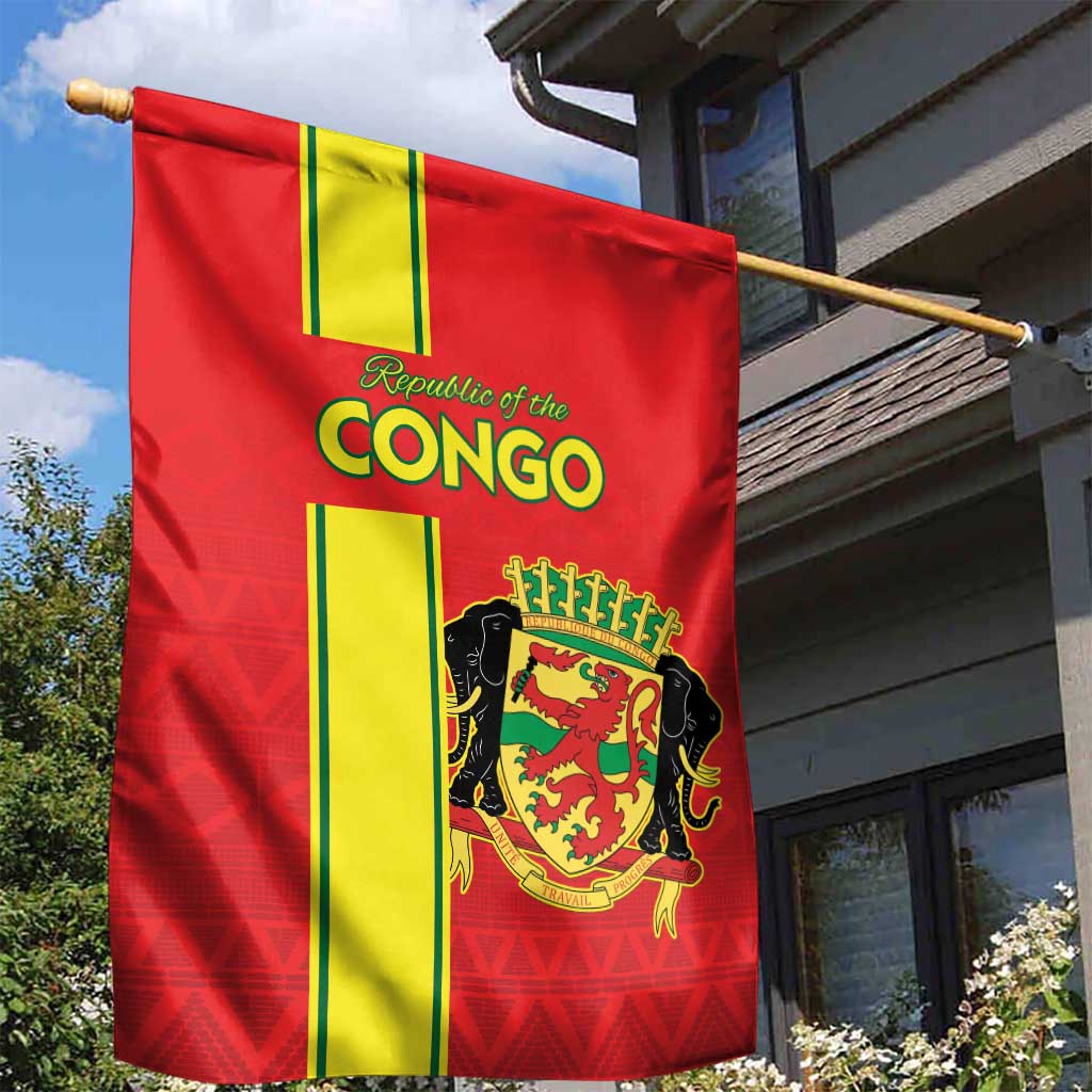 Republique du Congo Football Garden Flag Go Ba Diabulu ya Mbwaki Red Color - African Pride