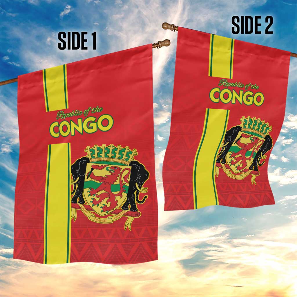 Republique du Congo Football Garden Flag Go Ba Diabulu ya Mbwaki Red Color - African Pride