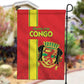 Republique du Congo Football Garden Flag Go Ba Diabulu ya Mbwaki Red Color - African Pride