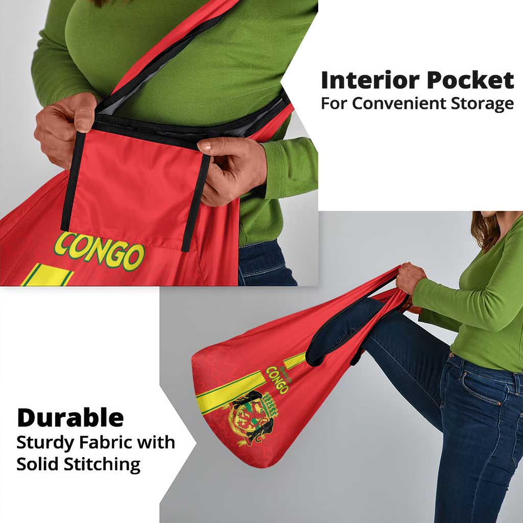 Republique du Congo Football Grocery Bag Go Ba Diabulu ya Mbwaki Red Color - African Pride
