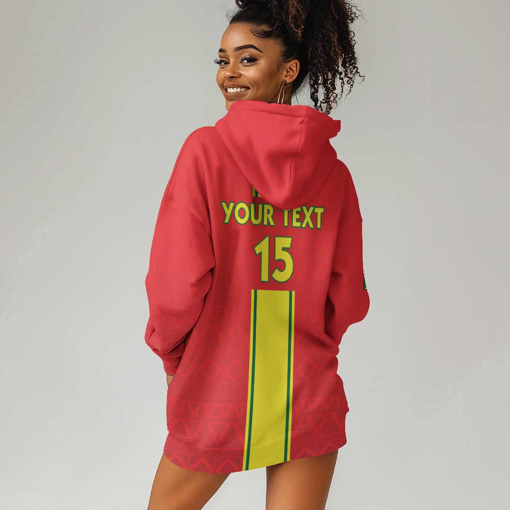 Custom Republique du Congo Football Hoodie Dress Go Ba Diabulu ya Mbwaki Red Color - African Pride