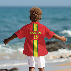 Custom Republique du Congo Football Kid Hawaiian Shirt Go Ba Diabulu ya Mbwaki Red Color - African Pride