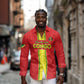 Custom Republique du Congo Football Long Sleeve Button Shirt Go Ba Diabulu ya Mbwaki Red Color - African Pride