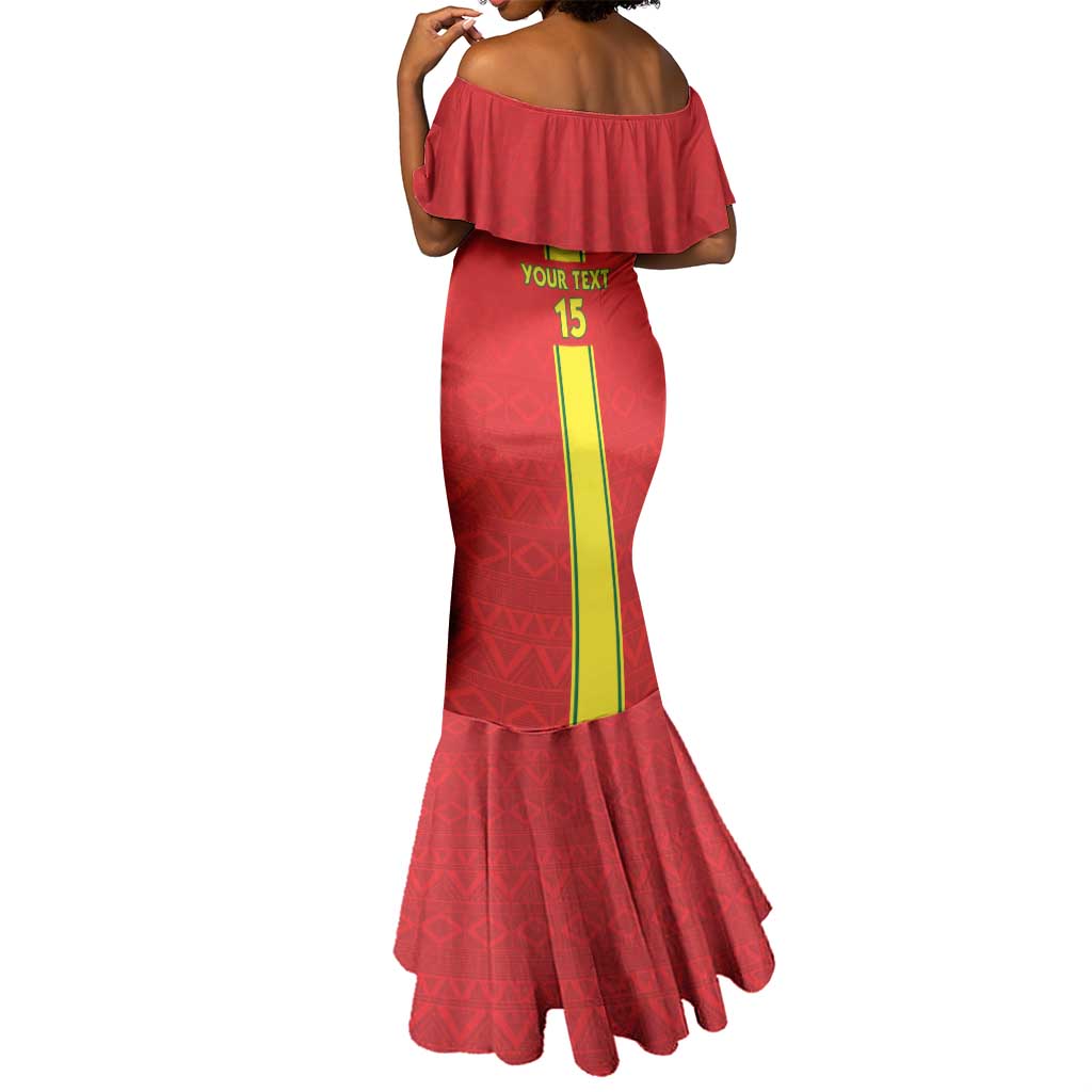 Custom Republique du Congo Football Mermaid Dress Go Ba Diabulu ya Mbwaki Red Color - African Pride