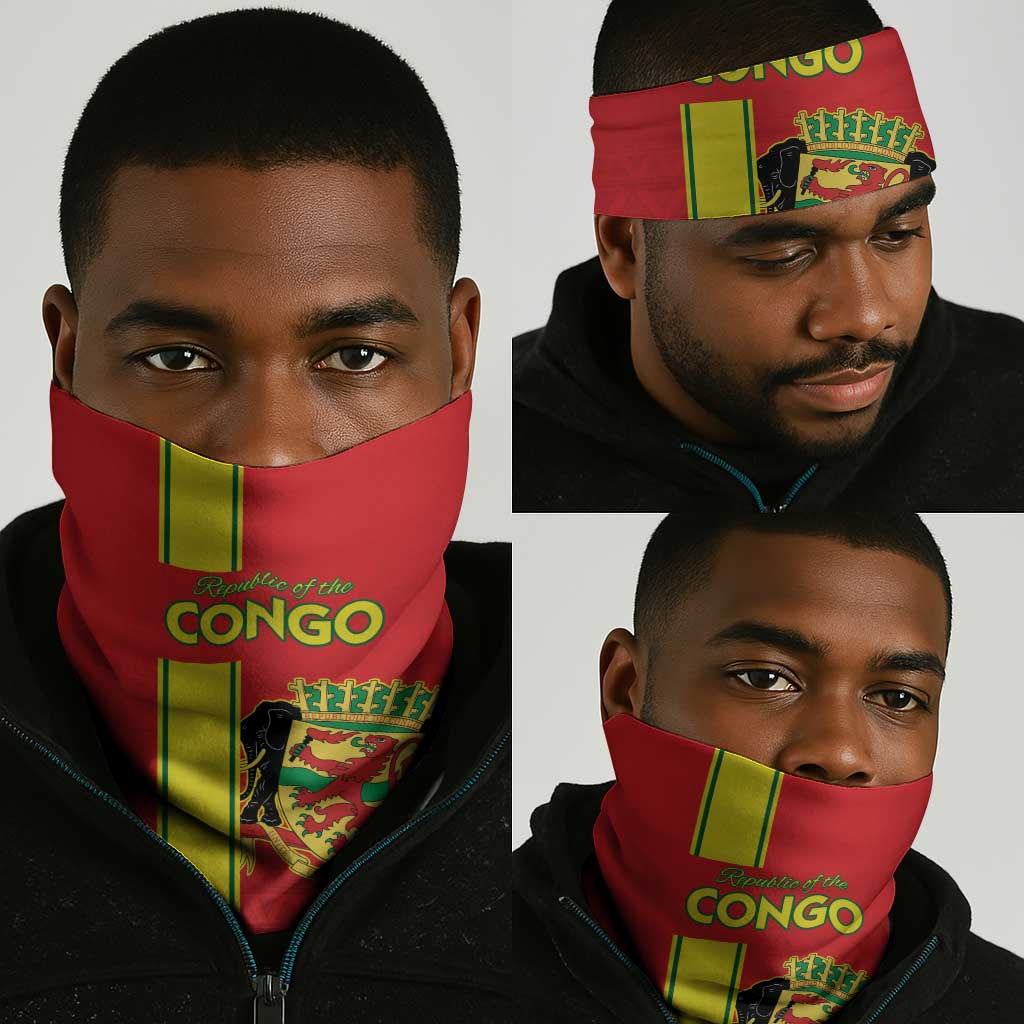 Republique du Congo Football Neck Gaiter Go Ba Diabulu ya Mbwaki Red Color LT15