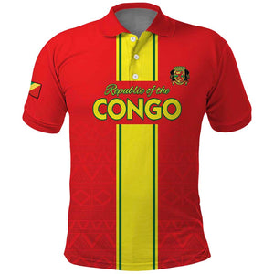 Custom Republique du Congo Football Polo Shirt Go Ba Diabulu ya Mbwaki Red Color - African Pride