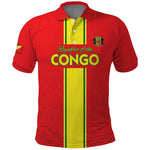 Custom Republique du Congo Football Polo Shirt Go Ba Diabulu ya Mbwaki Red Color - African Pride