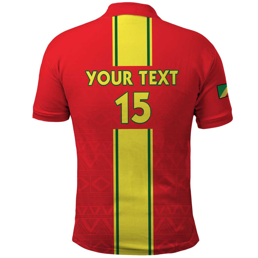 Custom Republique du Congo Football Polo Shirt Go Ba Diabulu ya Mbwaki Red Color - African Pride