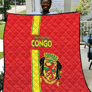Republique du Congo Football Quilt Go Ba Diabulu ya Mbwaki Red Color - African Pride