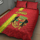 Republique du Congo Football Quilt Bed Set Go Ba Diabulu ya Mbwaki Red Color - African Pride