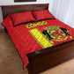 Republique du Congo Football Quilt Bed Set Go Ba Diabulu ya Mbwaki Red Color - African Pride