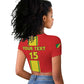 Custom Republique du Congo Football Raglan Cropped T shirt Go Ba Diabulu ya Mbwaki Red Color - African Pride