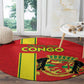 Republique du Congo Football Round Carpet Go Ba Diabulu ya Mbwaki Red Color - African Pride
