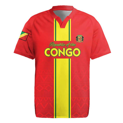 Custom Republique du Congo Football Rugby Jersey Go Ba Diabulu ya Mbwaki Red Color - African Pride