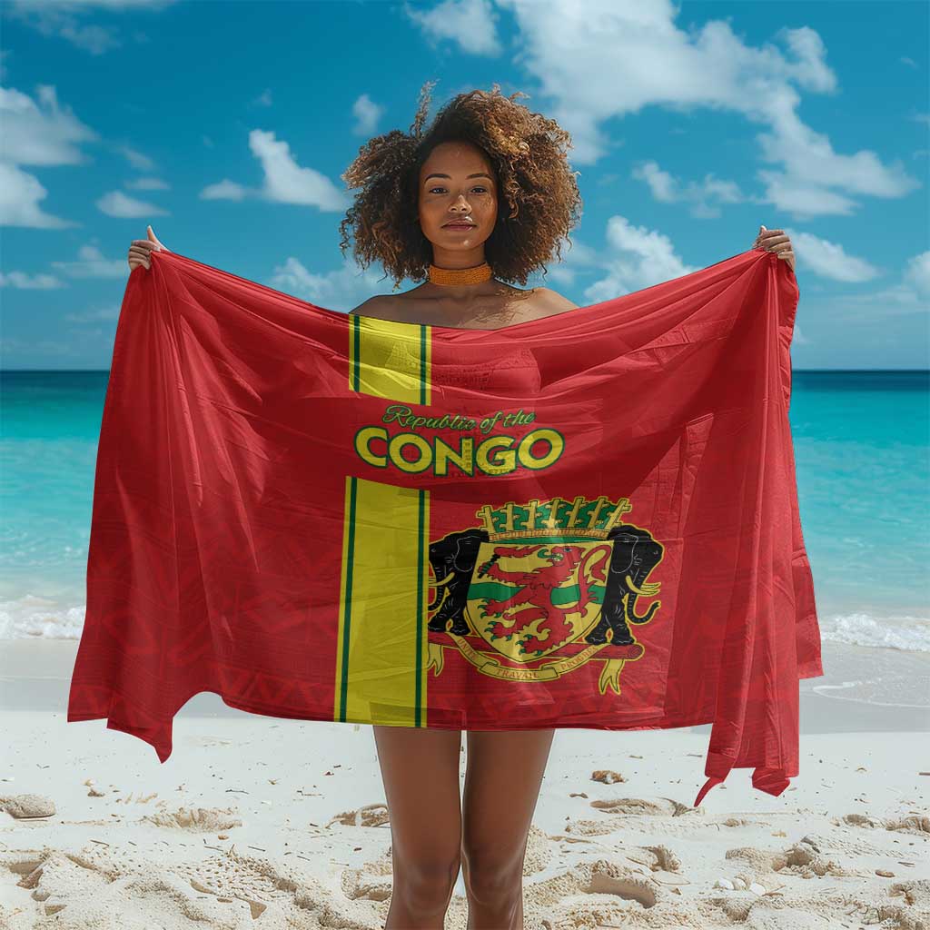 Republique du Congo Football Sarong Go Ba Diabulu ya Mbwaki Red Color - African Pride