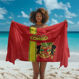 Republique du Congo Football Sarong Go Ba Diabulu ya Mbwaki Red Color - African Pride