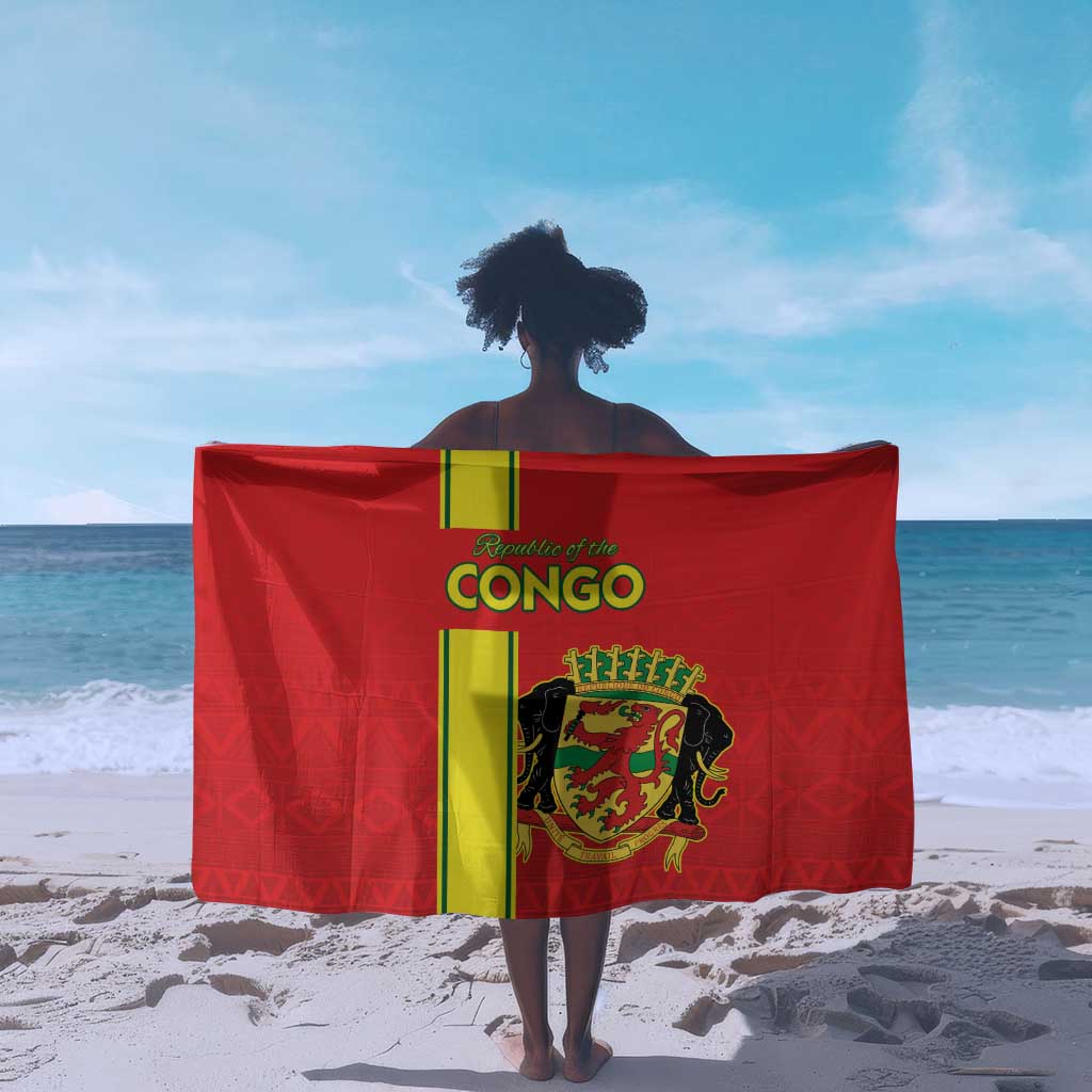 Republique du Congo Football Sarong Go Ba Diabulu ya Mbwaki Red Color - African Pride