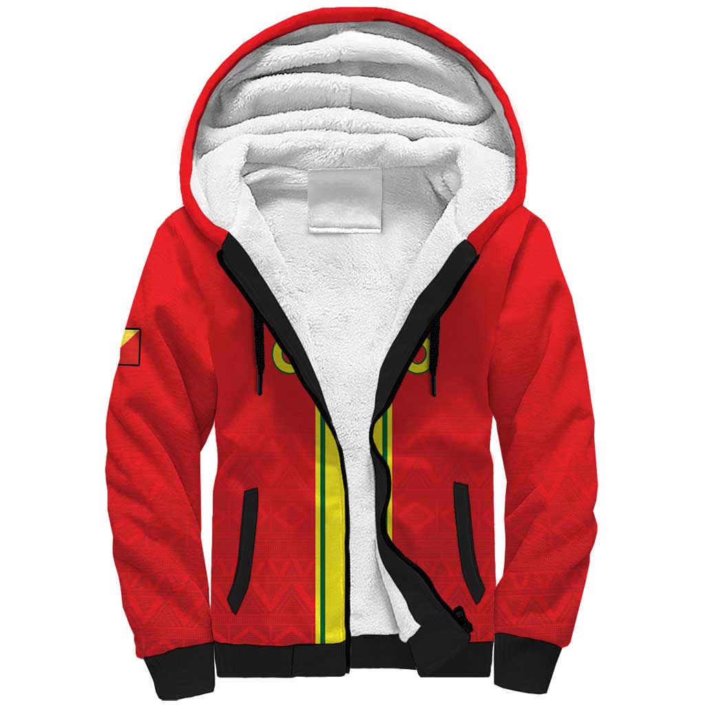 Custom Republique du Congo Football Sherpa Hoodie Go Ba Diabulu ya Mbwaki Red Color - African Pride