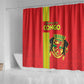 Republique du Congo Football Shower Curtain Go Ba Diabulu ya Mbwaki Red Color - African Pride