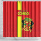 Republique du Congo Football Shower Curtain Go Ba Diabulu ya Mbwaki Red Color - African Pride