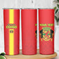 Custom Republique du Congo Football Skinny Tumbler Go Ba Diabulu ya Mbwaki Red Color - African Pride