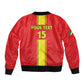 Custom Republique du Congo Football Sleeve Zip Bomber Jacket Go Ba Diabulu ya Mbwaki Red Color - African Pride