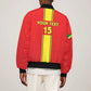 Custom Republique du Congo Football Sleeve Zip Bomber Jacket Go Ba Diabulu ya Mbwaki Red Color - African Pride