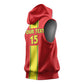 Custom Republique du Congo Football Sleeveless Hoodie Go Ba Diabulu ya Mbwaki Red Color - African Pride