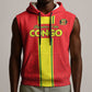 Custom Republique du Congo Football Sleeveless Hoodie Go Ba Diabulu ya Mbwaki Red Color - African Pride