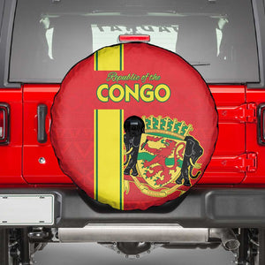 Republique du Congo Football Spare Tire Cover Go Ba Diabulu ya Mbwaki Red Color - African Pride